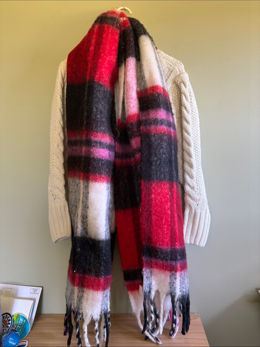 banana republic oversized plaid scarf
